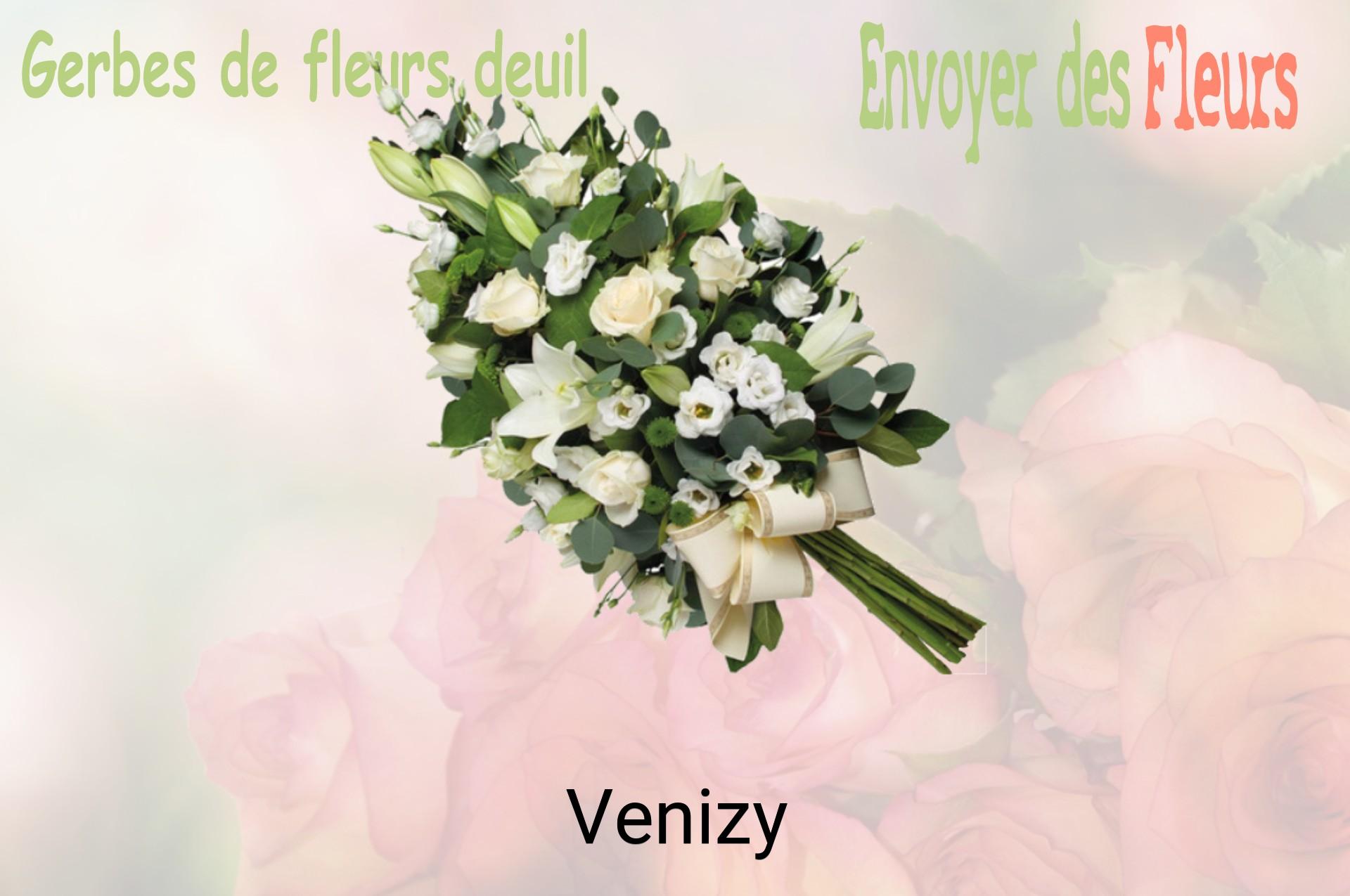 Gerbe de fleurs de deuil livrée à Venizy